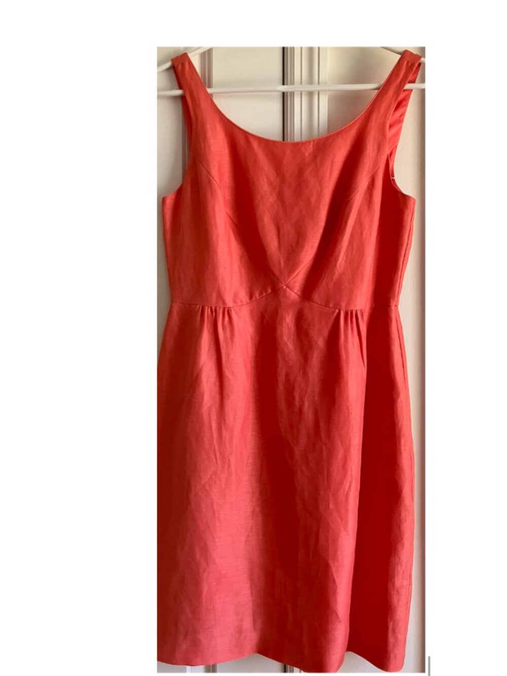 J. Crew Women's Coral Sheath Dress Silk Blend Sleeveless Zip Lined